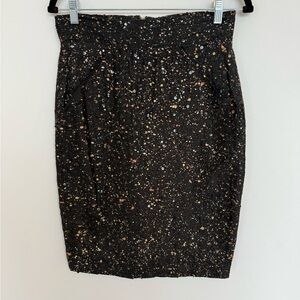 Heidi Merrick Pollock Sequined Pencil Skirt Size 6